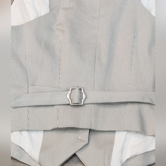 We The Free Beige Button-Up Pinstrupe Vest Size Medium - Picture 6 of 8